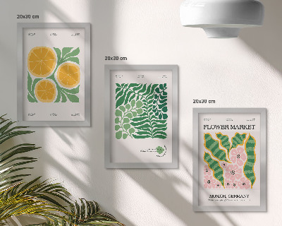 Ensemble de 3 tableaux Affiches à motifs de fruits et de plantes aux couleurs pastel