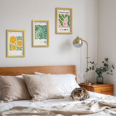 Ensemble de 3 tableaux Affiches à motifs de fruits et de plantes aux couleurs pastel