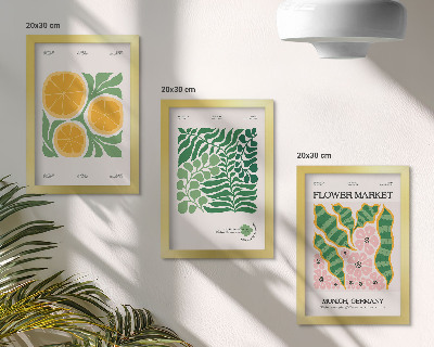 Ensemble de 3 tableaux Affiches à motifs de fruits et de plantes aux couleurs pastel