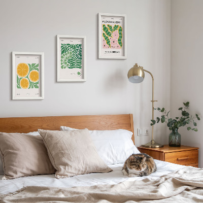 Ensemble de 3 tableaux Affiches à motifs de fruits et de plantes aux couleurs pastel