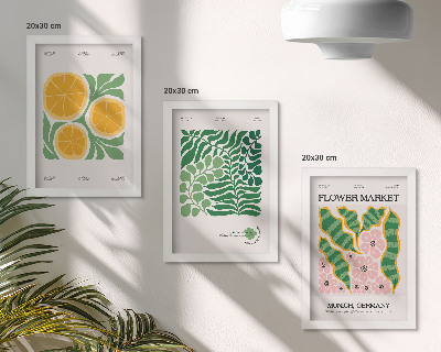Ensemble de 3 tableaux Affiches à motifs de fruits et de plantes aux couleurs pastel