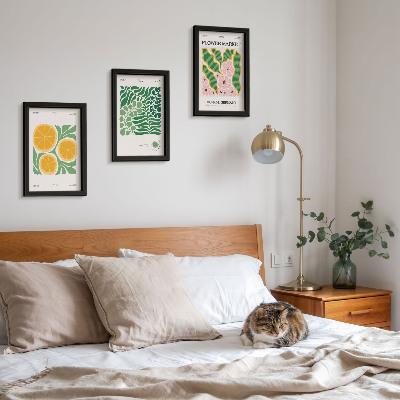 Ensemble de 3 tableaux Affiches à motifs de fruits et de plantes aux couleurs pastel