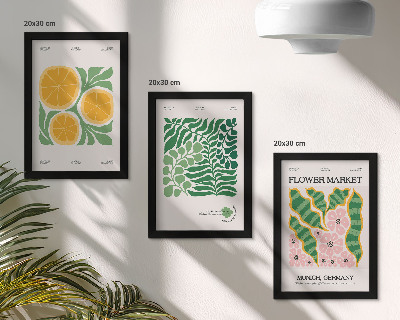 Ensemble de 3 tableaux Affiches à motifs de fruits et de plantes aux couleurs pastel