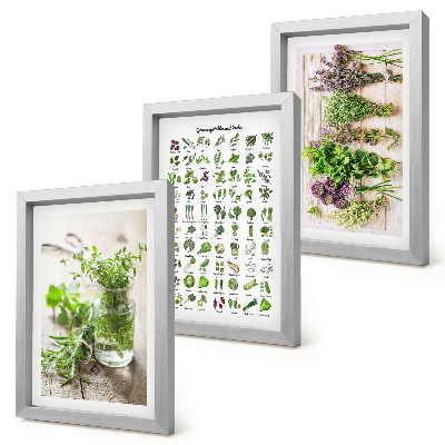 Mur de cadres Liste de plantes séchées pour la cuisine