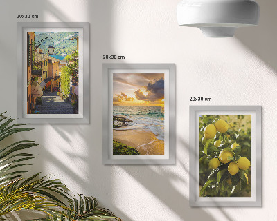 Mur de cadres Rues pittoresques, mer, plage et agrumes