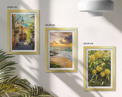 Mur de cadres Rues pittoresques, mer, plage et agrumes
