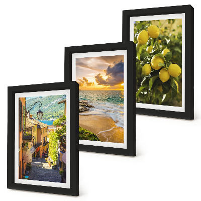 Mur de cadres Rues pittoresques, mer, plage et agrumes