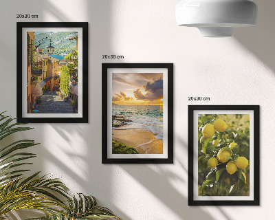 Mur de cadres Rues pittoresques, mer, plage et agrumes