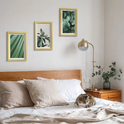 Lot de 3 tableaux à motifs de feuilles tropicales dans des nuances de vert
