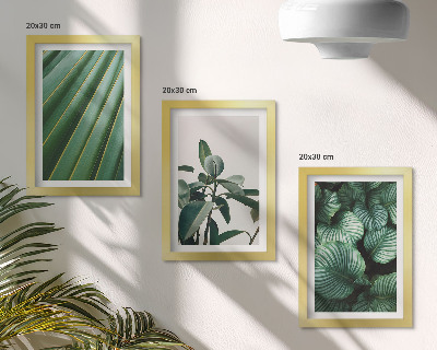 Lot de 3 tableaux Feuilles tropicales esthétiques dans différentes nuances de vert