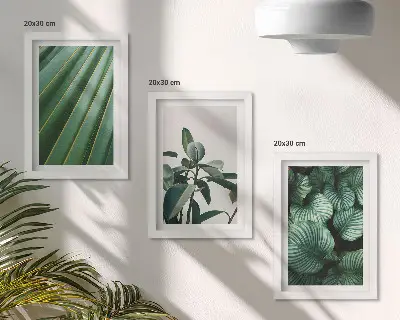 Lot de 3 tableaux à motifs de feuilles tropicales dans des nuances de vert