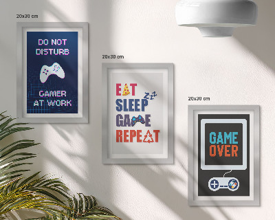 Lot de 3 tableaux Sous-titres de jeux vidéo liés au divertissement