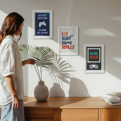 Lot de 3 tableaux Sous-titres de jeux vidéo liés au divertissement