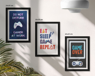 Lot de 3 tableaux Sous-titres de jeux vidéo liés au divertissement