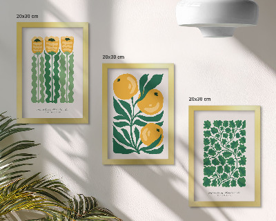 Ensemble de 3 tableaux Affiches à motifs végétaux avec fleurs et feuilles