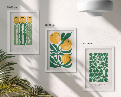 Ensemble de 3 tableaux Affiches à motifs végétaux avec fleurs et feuilles
