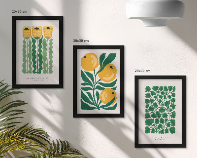 Ensemble de 3 tableaux Affiches à motifs végétaux avec fleurs et feuilles
