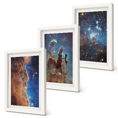 Mur de cadres Paysages spatiaux avec galaxies et nébuleuses
