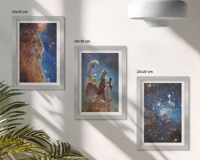 Mur de cadres Paysages spatiaux avec galaxies et nébuleuses