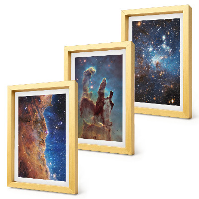 Mur de cadres Paysages spatiaux avec galaxies et nébuleuses