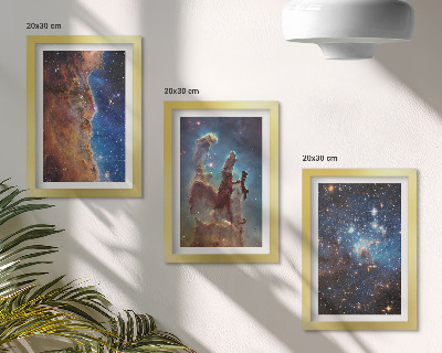 Mur de cadres Paysages spatiaux avec galaxies et nébuleuses