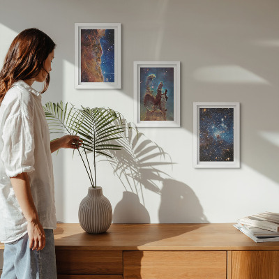 Mur de cadres Paysages spatiaux avec galaxies et nébuleuses