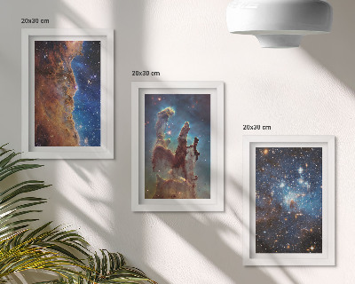 Mur de cadres Paysages spatiaux avec galaxies et nébuleuses