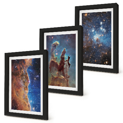 Mur de cadres Paysages spatiaux avec galaxies et nébuleuses