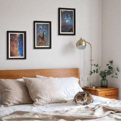 Mur de cadres Paysages spatiaux avec galaxies et nébuleuses