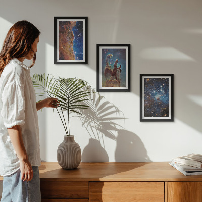 Mur de cadres Paysages spatiaux avec galaxies et nébuleuses