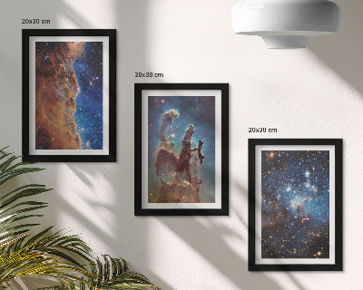 Mur de cadres Paysages spatiaux avec galaxies et nébuleuses
