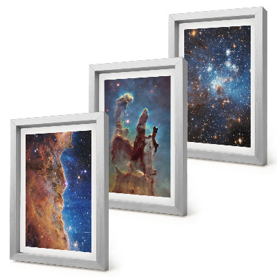 Mur de cadres Paysages spatiaux avec galaxies et nébuleuses