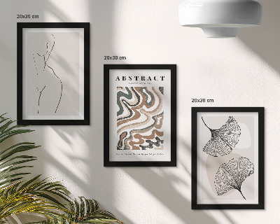 Lot de 3 tableaux Affiche abstraite de formes féminines et de feuilles style bohème
