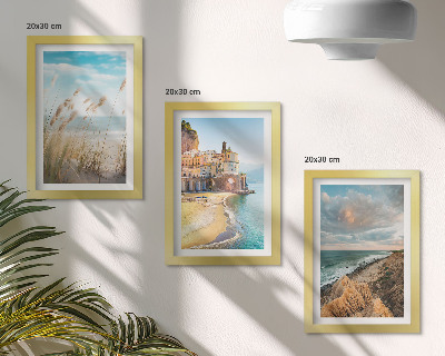 Lot de 3 tableaux Paysages côtiers avec plage, ville et falaises