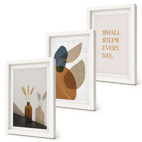 Mur de cadres Formes abstraites et accents naturels inclus