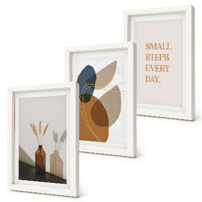 Mur de cadres Formes abstraites et accents naturels inclus