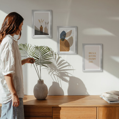 Mur de cadres Formes abstraites et accents naturels inclus