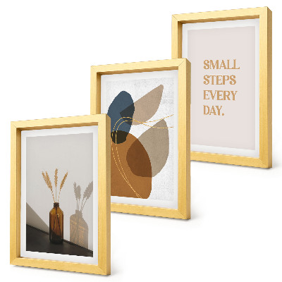 Mur de cadres Formes abstraites et accents naturels inclus
