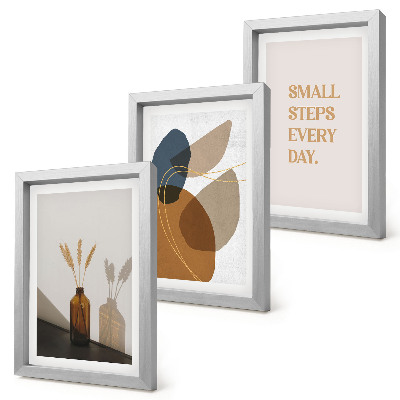 Mur de cadres Formes abstraites et accents naturels inclus