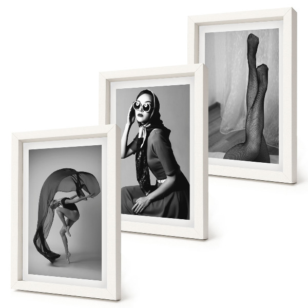 Mur de cadres Portraits élégants en noir et blanc de femmes dans des poses raffinées