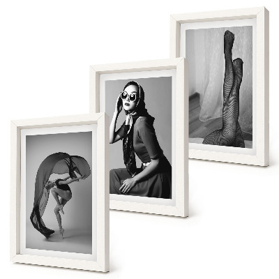 Mur de cadres Portraits élégants en noir et blanc de femmes dans des poses raffinées