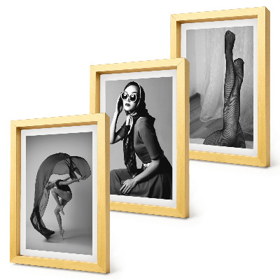 Mur de cadres Portraits élégants en noir et blanc de femmes dans des poses raffinées