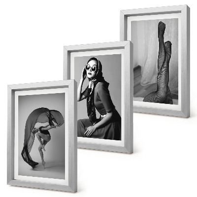 Mur de cadres Portraits élégants en noir et blanc de femmes dans des poses raffinées