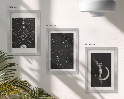 Lot de 3 tableaux Figure nocturne de galaxie du système solaire sur la lune