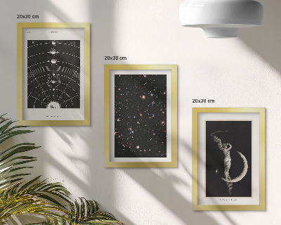 Lot de 3 tableaux Figure nocturne de galaxie du système solaire sur la lune