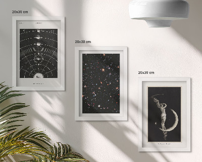 Lot de 3 tableaux Figure nocturne de galaxie du système solaire sur la lune