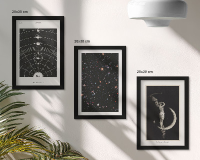 Lot de 3 tableaux Figure nocturne de galaxie du système solaire sur la lune