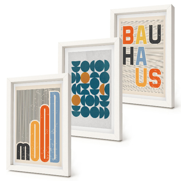 Mur de cadres Affiches à motifs géométriques style Bauhaus