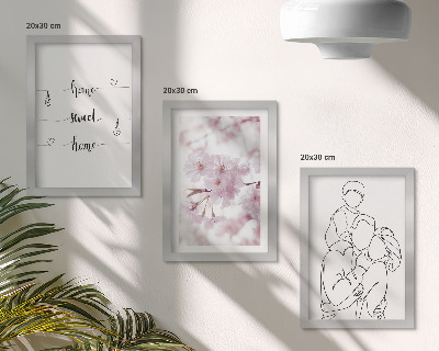 Lot de 3 tableaux Fleurs et famille dans un design minimaliste