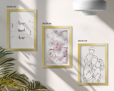 Lot de 3 tableaux Fleurs et famille dans un design minimaliste